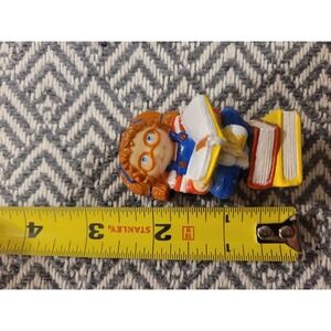 Rare Cabbage Patch Kids Book Girl Miniature Mini Figure Figurine Vintage 80s CPK